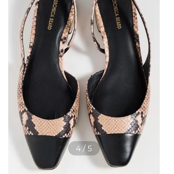 Veronica Beard Women's Snakeskin and Black Slingback Shoes